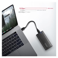 AXAGON EEM2-SB2, USB-C 3.2 Gen 2 - M.2 NVMe & SATA SSD kovový RAW box, bezšroubkový, černý