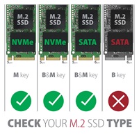 AXAGON EEM2-SB2, USB-C 3.2 Gen 2 - M.2 NVMe & SATA SSD kovový RAW box, bezšroubkový, černý