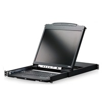 ATEN dual rail console, 19" LCD, rack 19", klávesnice, touchpad