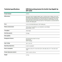 HPE Networking Instant On Switch 24p Gigabit 2p SFP 1830