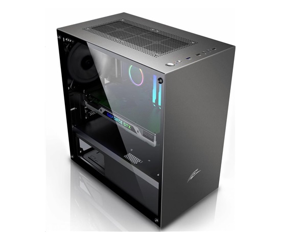 BAZAR - EVOLVEO M4, case mATX, 1x120mm PWM ventilátor, průhledná bočnice, černá - Poškozený obal (Komplet)