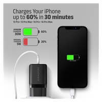 AXAGON ACU-PQ30, Sil nabíječka do sítě 30W, 2x port (USB-A + USB-C), PD3.0/PPS/QC4+/SFC/AFC/Apple, černá