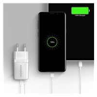 AXAGON ACU-PQ30W, Sil nabíječka do sítě 30W, 2x port (USB-A + USB-C), PD3.0/PPS/QC4+/SFC/AFC/Apple, bílá