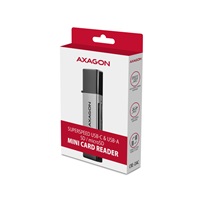 AXAGON CRE-DAC, USB-C + USB-A, 5 Gbps - MINI čtečka karet, 2-slot & lun SD/microSD, podpora UHS-I