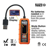 KLEIN TOOLS - USB Digitální měřič, USB- A