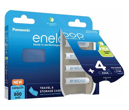 AVACOM nabíjecí baterie AAA Panasonic Eneloop N 800mAh Ni-MH 4ks Blistr + CASE