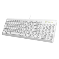 GENIUS klávesnice Slimstar Q200 White/ Drátová/ USB/ bílá/ retro design/ CZ+SK layout