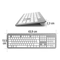 Hama bezdrátová klávesnice KW-700, stříbrná/bílá