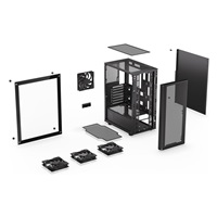 BAZAR - Endorfy skříň Ventum 200 Air/ 4x120mm PWM fan / 2xUSB / tvrzené sklo / černá - Poškozený obal