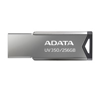 ADATA Flash Disk 256GB UV350, USB 3.2 Dash Drive, tmavě stříbrná textura kov