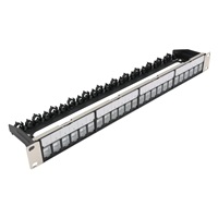 19" modulární stíněný patch panel XtendLan 24port, 4x vyjímatelný modul, černý