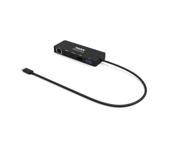 PORT dokovací stanice 5v1 ,LAN, HDMI, VGA, USB-C PD 3.0 85W, USB-A