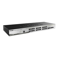 D-Link DGS-1210-28/ME 28-Port Gigabit Metro Ethernet Smart Switch, 24x GbE, 4x SFP, fanless