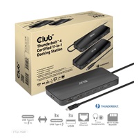 Club3D Dokovací stanice Thunderbolt 4 certifikovaný 11v1, 3xUSB-C, 3xUSB-A, PD