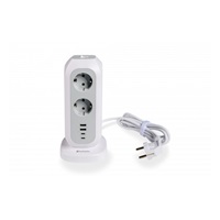VERBATIM EU Power Tower EUPT-01 Nabíjecí stanice ,11x 230V, 2x USB-C, 2x USB-A