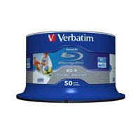 VERBATIM BD-R SL Datalife (50-pack)Blu-Ray/Spindle/6x/25GB WHITE BLUE SURFACE