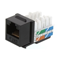 Keystone Cat6, UTP, duální svorkovnice, černý