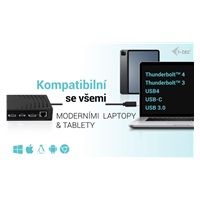 i-tec USB 3.0 / USB-C / Thunderbolt, 3x 4K Docking Station Gen 2 + PD 100W