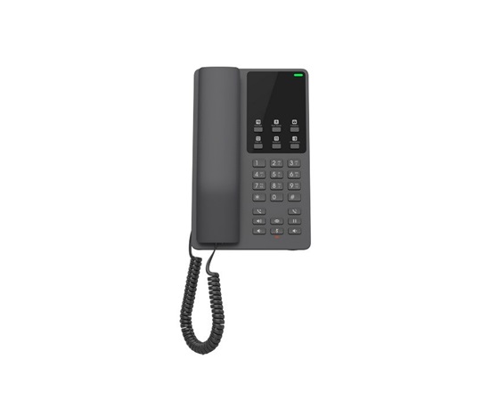 Grandstream GHP621, hotelový VoIP telefon, 2 linky, 2 SIP účty, PoE, 1x RJ45, HD Audio, 3 cestná konference, Černý