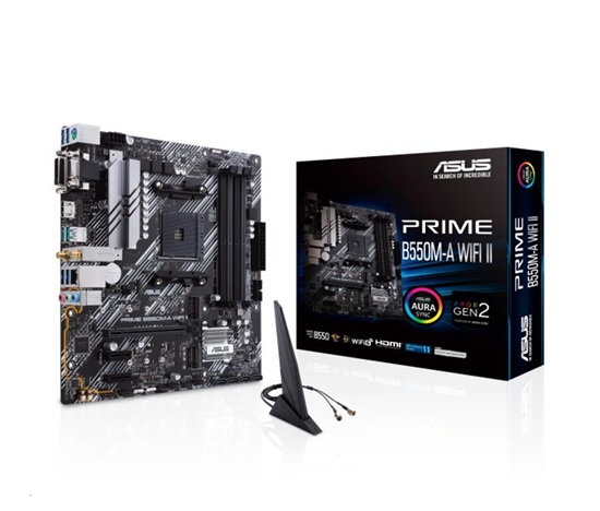 BAZAR - ASUS MB Sc AM4 PRIME B550M-A WIFI II, AMD B550, 4xDDR4, 1xHDMI, 1xDVI, 1xVGA, WI-FI, mATX, (Bez příslušenství)