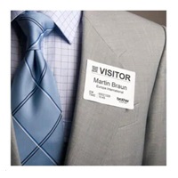 BROTHER DK-11234 -Originální samolepicí štítek na oděv - černý tisk na bílém podkladu, 60 mm x 86 mm