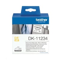 BROTHER DK-11234 -Originální samolepicí štítek na oděv - černý tisk na bílém podkladu, 60 mm x 86 mm