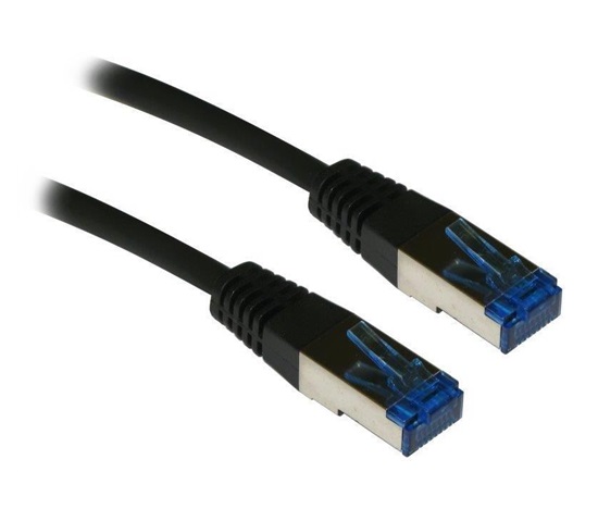 XtendLan patch kabel Cat6A, SFTP, LS0H - 0,25m, černý (prodej po 10 ks)