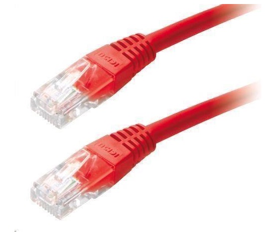 XtendLan patch kabel Cat5E, UTP - 0,25m, červený  (prodej po 10 ks)