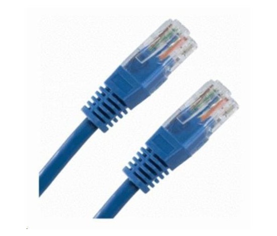 XtendLan patch kabel Cat5E, UTP - 0,3m, modrý  (prodej po 10 ks)