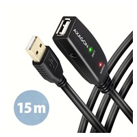 AXAGON ADR-215, USB 2.0 A-M -> A-F aktivní prodlužovací / repeater kabel, 15m