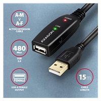 AXAGON ADR-215, USB 2.0 A-M -> A-F aktivní prodlužovací / repeater kabel, 15m