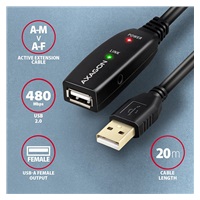 AXAGON ADR-220, USB 2.0 A-M -> A-F aktivní prodlužovací / repeater kabel, 20m