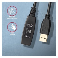 AXAGON ADR-220, USB 2.0 A-M -> A-F aktivní prodlužovací / repeater kabel, 20m