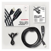 AXAGON ADR-220, USB 2.0 A-M -> A-F aktivní prodlužovací / repeater kabel, 20m