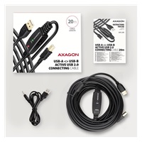 AXAGON ADR-220B, USB 2.0 A-M -> B-M aktivní propojovací / repeater kabel, 20m