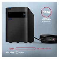 AXAGON ADR-305, USB 3.2 Gen 1 A-M -> A-F aktivní prodlužovací / repeater kabel, 5m