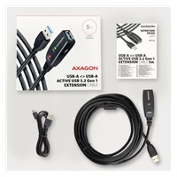 AXAGON ADR-305, USB 3.2 Gen 1 A-M -> A-F aktivní prodlužovací / repeater kabel, 5m
