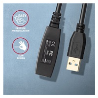 AXAGON ADR-310, USB 3.2 Gen 1 A-M -> A-F aktivní prodlužovací / repeater kabel, 10m