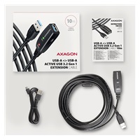 AXAGON ADR-310, USB 3.2 Gen 1 A-M -> A-F aktivní prodlužovací / repeater kabel, 10m