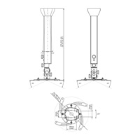 Profesionální designový stropní držák na projektor EDBAK PMV100