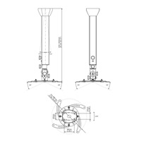 Profesionální designový stropní držák na projektor EDBAK PMV200