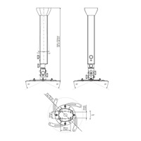 Profesionální designový stropní držák na projektor EDBAK PMV300