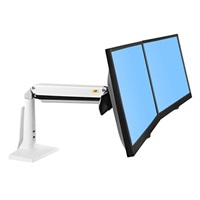 Bílý stolní držák na dva monitory NB F27W