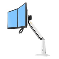 Bílý stolní držák na dva monitory NB F27W