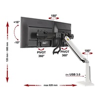 Bílý stolní držák na dva monitory NB F27W