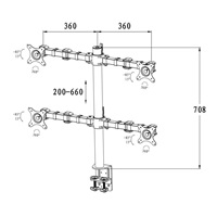 Kvalitní stolový držák na 4 monitory Ergosolid NF44