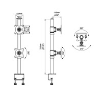 Držák na 2 monitory EDBAK SV08