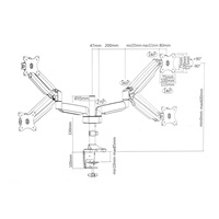Profesionální stolní držák 2 monitorů Fiber Mounts M7C66