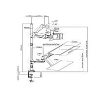 Stolní držák monitoru s poličkou na klávesnici Fiber Mounts M68C1