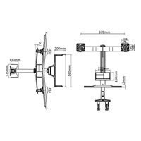 Držák na 2 monitory a klávesnici NB FC24-2A-B